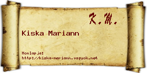 Kiska Mariann névjegykártya