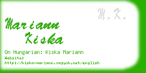 mariann kiska business card